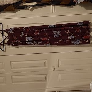 Xhilaration Size Medium Floral Purple Maxi Dress with Pockets